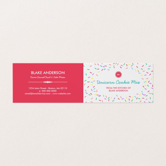 Bunt besprüht selbst gemachte Plätzchen-Mischung Visitenkarten (Außenseite Aufgefaltet)