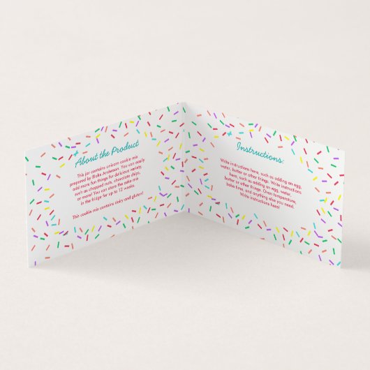 Bunt besprüht selbst gemachte Plätzchen-Mischung Visitenkarten (Innenseite)