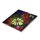 bunt blühende Blume Fliese (Seite)