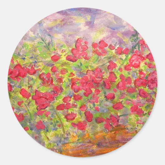 bunt blühende Rose Runder Aufkleber (Vorderseite)