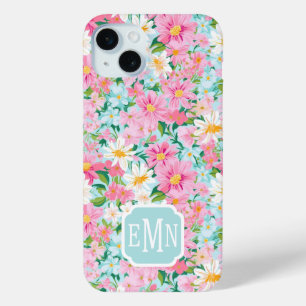 Bunt blühender Garten mit Monogramm Case-Mate iPhone Hülle