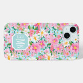 Bunt blühender Garten mit Monogramm Case-Mate iPhone Hülle (Rückseite (Horizontal))