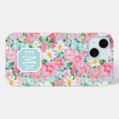 Bunt blühender Garten mit Monogramm Case-Mate iPhone Hülle (Rückseite (Horizontal))
