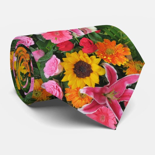 bunt+ Blume, Garten+ gnome, calla+ l Krawatte (Gerollt)