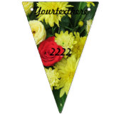 bunt+ Blume, Garten+ Gnome, Wimpelkette (Zweite Fahne)