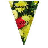 bunt+ Blume, Garten+ Gnome, Wimpelkette (Erste Fahne)