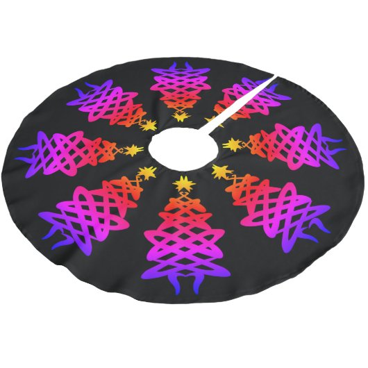 Bunt | CHRISTMAS TREE MOTIF Polyester Weihnachtsbaumdecke (Schrägansicht)