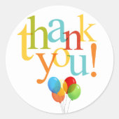 Bunt danke Umschlag Aufkleber (Vorderseite)