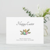 Bunt dekorierte Ostereier Botanisch Feiertagskarte (Stehend Vorderseite)