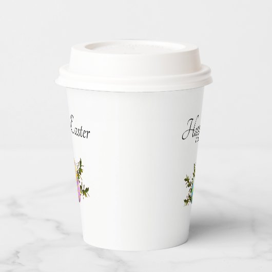 Bunt dekorierte Ostereier Botanisch Pappbecher (Links)