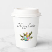 Bunt dekorierte Ostereier Botanisch Pappbecher (Rückseite)