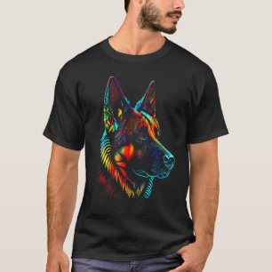 bunt deutscher Schäferhund elsässischer Hundeliebh T-Shirt