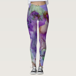 Bunt, einzigartig, malen Sie Spritzer lila u. grün Leggings