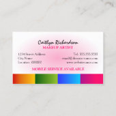 Bunt erröten Maskenbildner Visitenkarte (Rückseite)