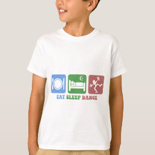 Bunt essen Sie Schlaftanz T-Shirt