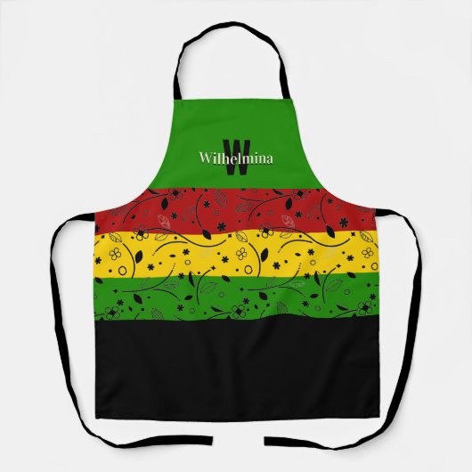 Bunt | Floral | Monogramm Personalisiert Schürze (Vorderseite)