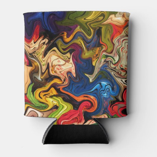 bunt, fröhlich, farbig + Muster, textil Dosenkühler (Vorderseite)