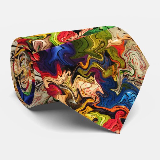 bunt, fröhlich, farbig + Muster, textil Krawatte (Gerollt)