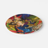 bunt, fröhlich, farbig + Muster, textil Pappteller (Schrägansicht)