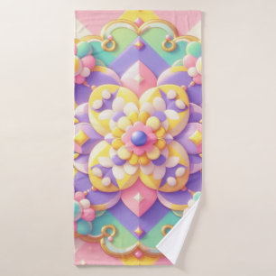 bunt Frühling/Ostern/Prinzessin Pastellfarben Badehandtuch