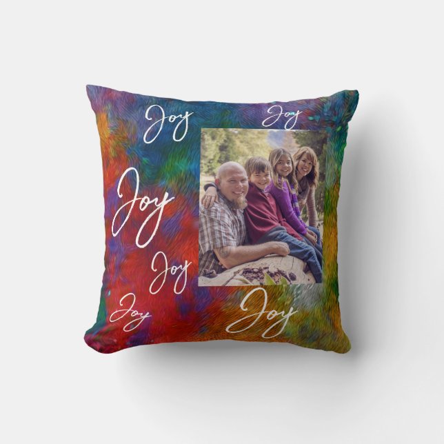 bunt fügen Sie ein Foto Urlaub Joy Kissen (Vorderseite)