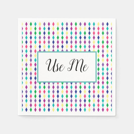 bunt funkelnder Rhombus gemustert Serviette (Vorderseite)