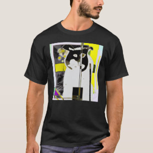 Bunt gefärbte Katze miaut Kätzchen süßes Kätzchen  T-Shirt