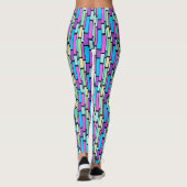 Bunt gefärbte Retro-Blöcke Leggings (Rückseite)