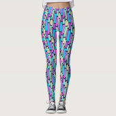 Bunt gefärbte Retro-Blöcke Leggings (Vorderseite)