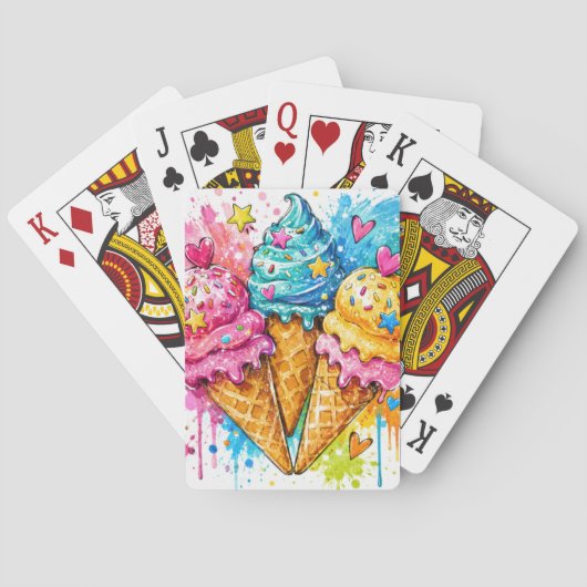 BUNT GEFÄRBTE SOMMER-EISWAFELN SPIELKARTEN (Rückseite)