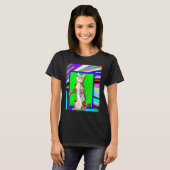 Bunt gefärbtes Kätzchen Katzen-Meme T-Shirt (Vorne ganz)