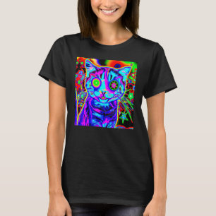Bunt gefärbtes Kätzchen niedliches Kätzchen T-Shirt