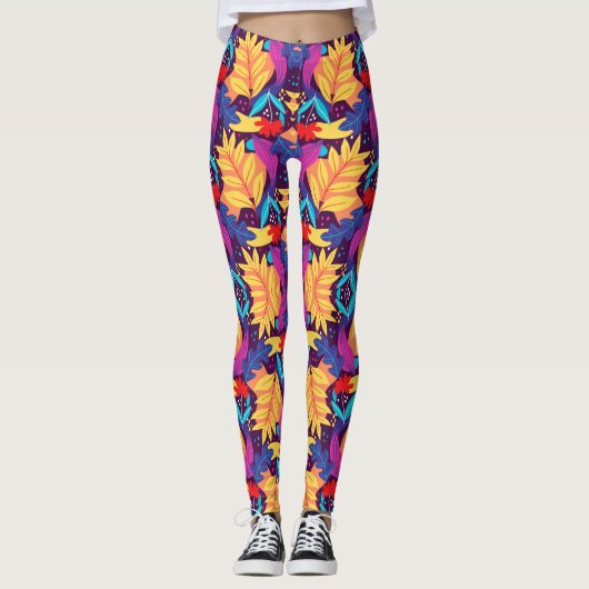 Bunt gemusterte Leggings (Vorderseite)