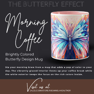 Bunt gestalteter Schmetterlings-Design-Becher Zweifarbige Tasse