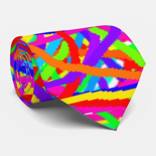 Bunt gestreifte Krawatte (Gerollt)