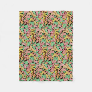 bunt gezogene Hundebütchen Fleecedecke