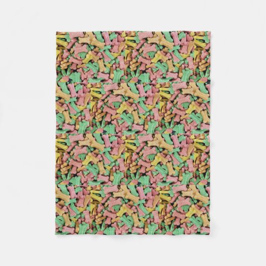 bunt gezogene Hundebütchen Fleecedecke (Vorderseite)