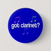 Bunt got Clarinet-Musik-Geschenk Button (Vorderseite)