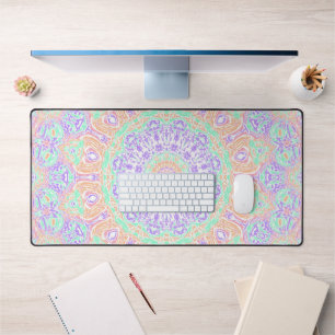 Bunt Groovy Psychodelisch Boho Hippie Mandala Schreibtischunterlage