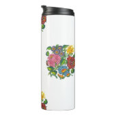 bunt hungrige Blume - individuelle Name Thermosbecher (Nach rechts gedreht)