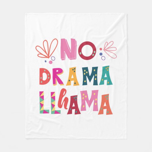 Bunt kein Drama-Lama Fleecedecke (Vorderseite)