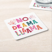 Bunt kein Drama-Lama Rechteckiger Pappuntersetzer (angewinkelt)