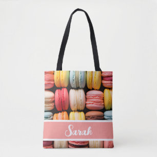 bunt Macarons Bäckerei Individueller Name Tasche