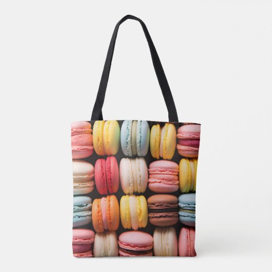 bunt Macarons Bäckerei Individueller Name Tasche (Rückseite)