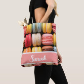 bunt Macarons Bäckerei Individueller Name Tasche (Von Nahem)