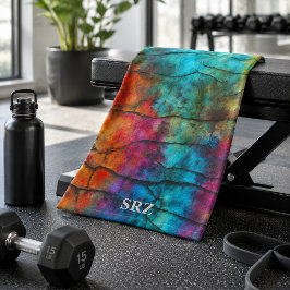 Bunt Modern Abgenutzt Abstrakt Monogramm Sport Handtuch