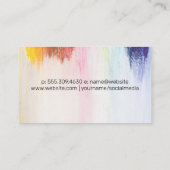 Bunt | Pinsel | Moderne Kunst Visitenkarte (Rückseite)