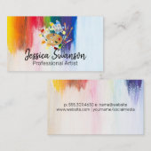 Bunt | Pinsel | Moderne Kunst Visitenkarte (Vorne/Hinten)