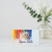 Bunt | Pinselstriche | Farben und Palette Visitenkarte (Stehend Vorderseite)