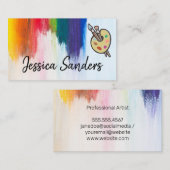 Bunt | Pinselstriche | Künstlerin | Pinsel Visitenkarte (Vorne/Hinten)